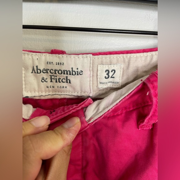 Abercrombie & Fitch Vintage Y2K Men’s Pink Cargo Chino 7” Shorts Sz 32 - Picture 3 of 6